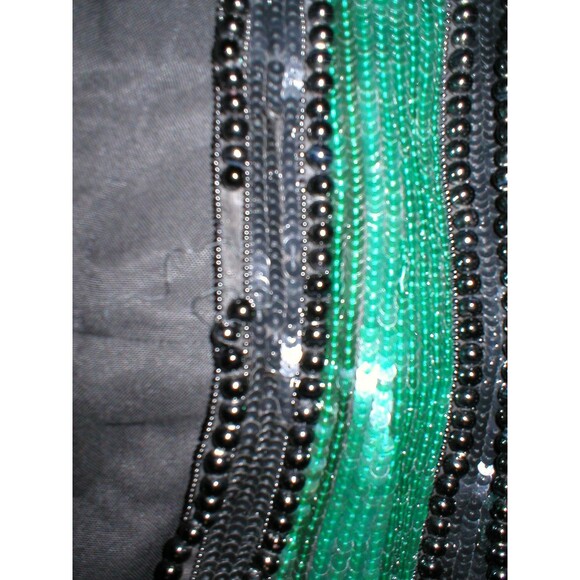 New Womens 2 4 NWT Designer Marni Dress Black Silk Green Sequins Italy 40 Short - Picture 9 of 12